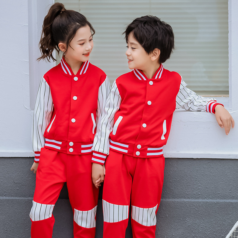 일본 한국 긴팔 싱글 브레스트 어린이 훈련 유니폼 세트