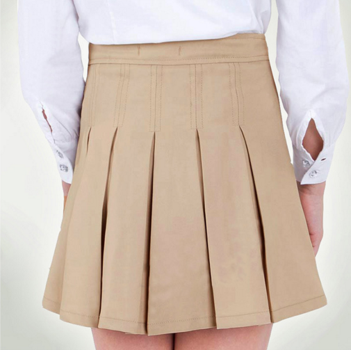 패션 소녀 교복 디자인 카키색 주름 치마