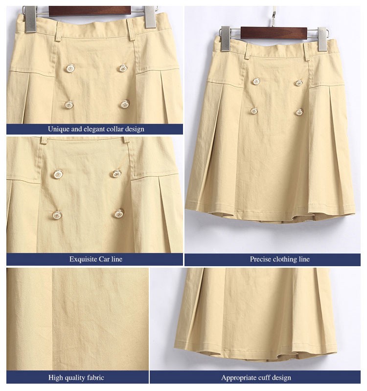 태양열 집열기 밝은 갈색 소녀 치마 고등학교 교복을 주문 설계하십시오