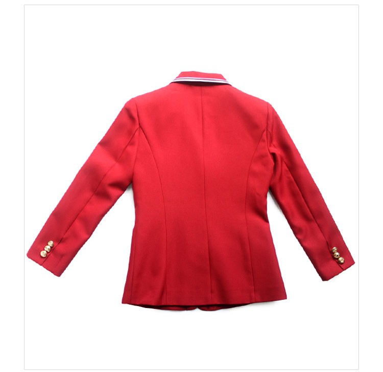 주머니를 가진 긴 소매 단 하나 가슴 학교 빨간 아이들 재킷을 주문 설계하십시오