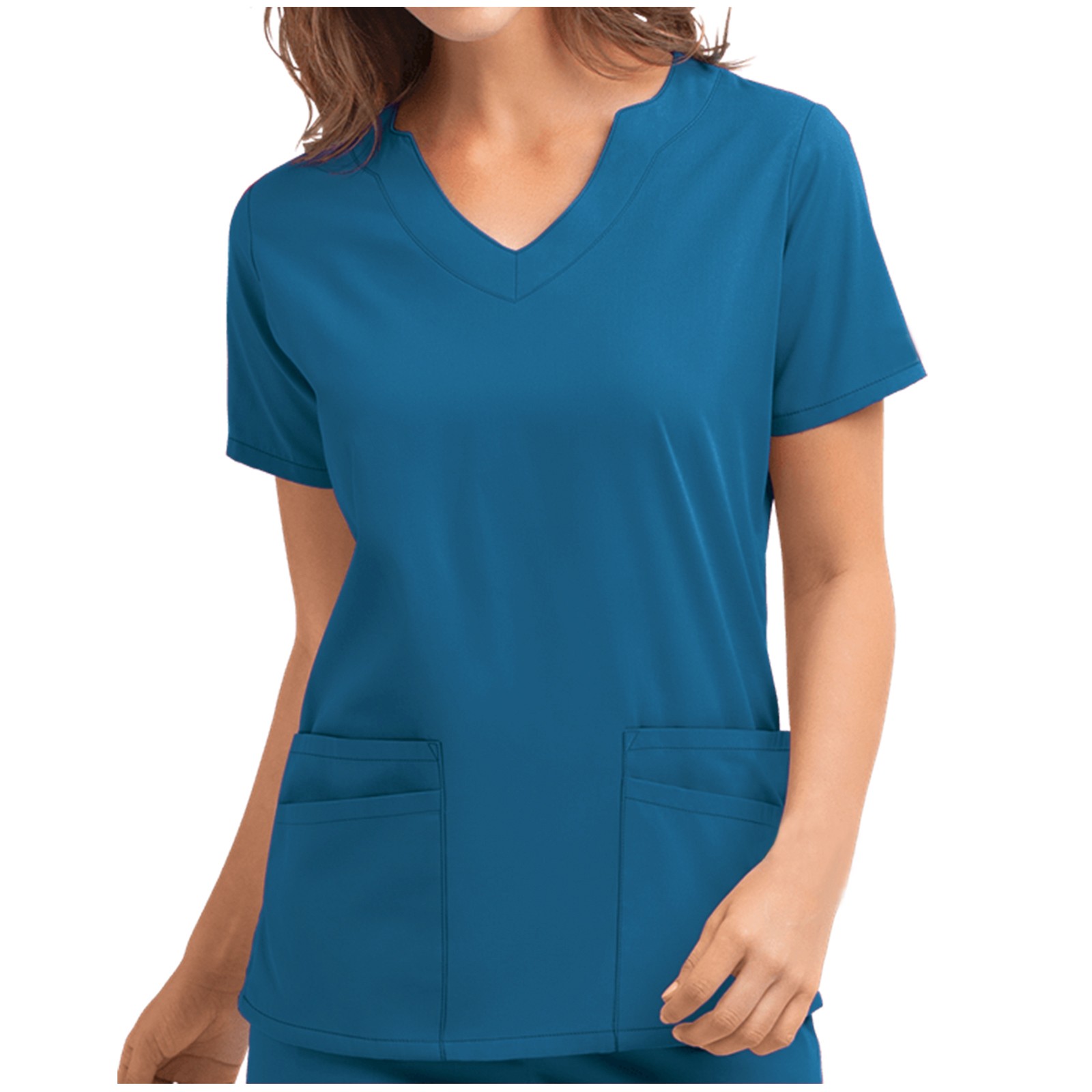 맞춤형 V 넥 편안한 간호사 유니폼 스크럽 병원 간호사 스크럽 유니폼