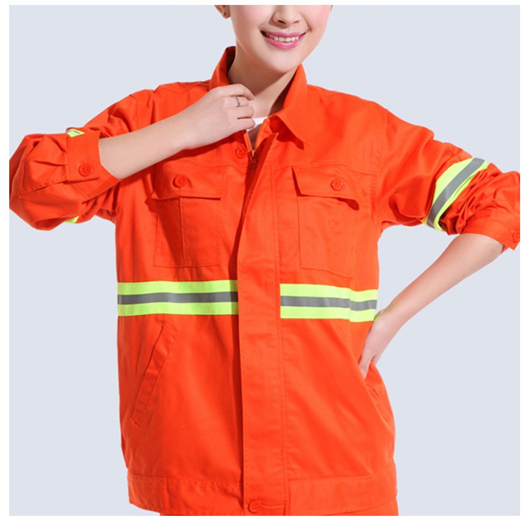 지퍼 긴 소매 노동자 외투 주황색 위생 노동자 옷을 주문 설계하십시오