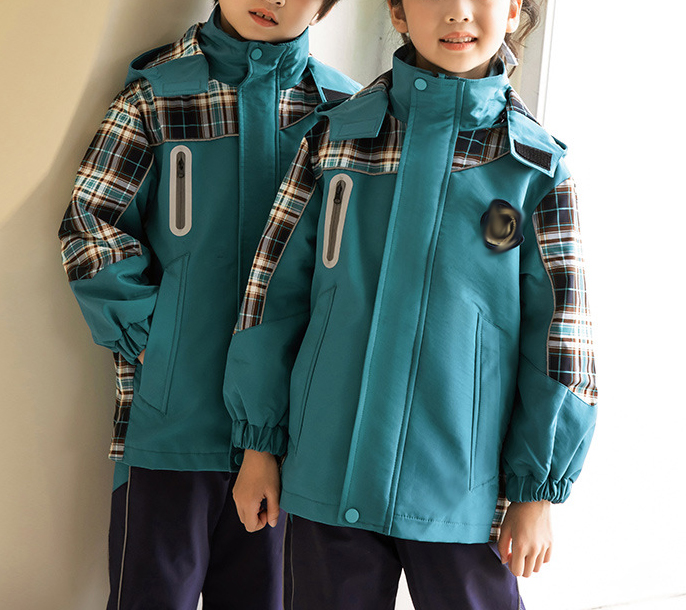 모자를 가진 초등 학교 제복 온난한 방풍 파란 아이들 겨울 외투를 주문 설계하십시오
